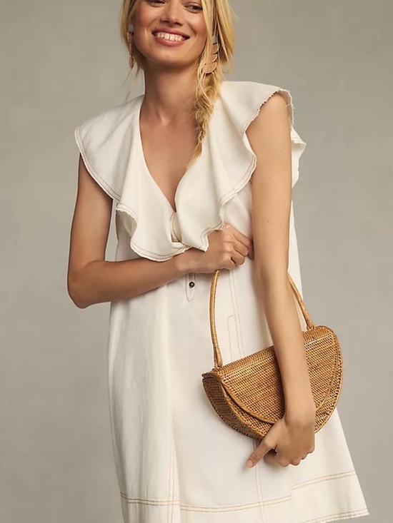 Pilcro Dresses & Skirts - Pilcro Ruffle V-Neck Shift Dress Anthropologie size S (fits larger)